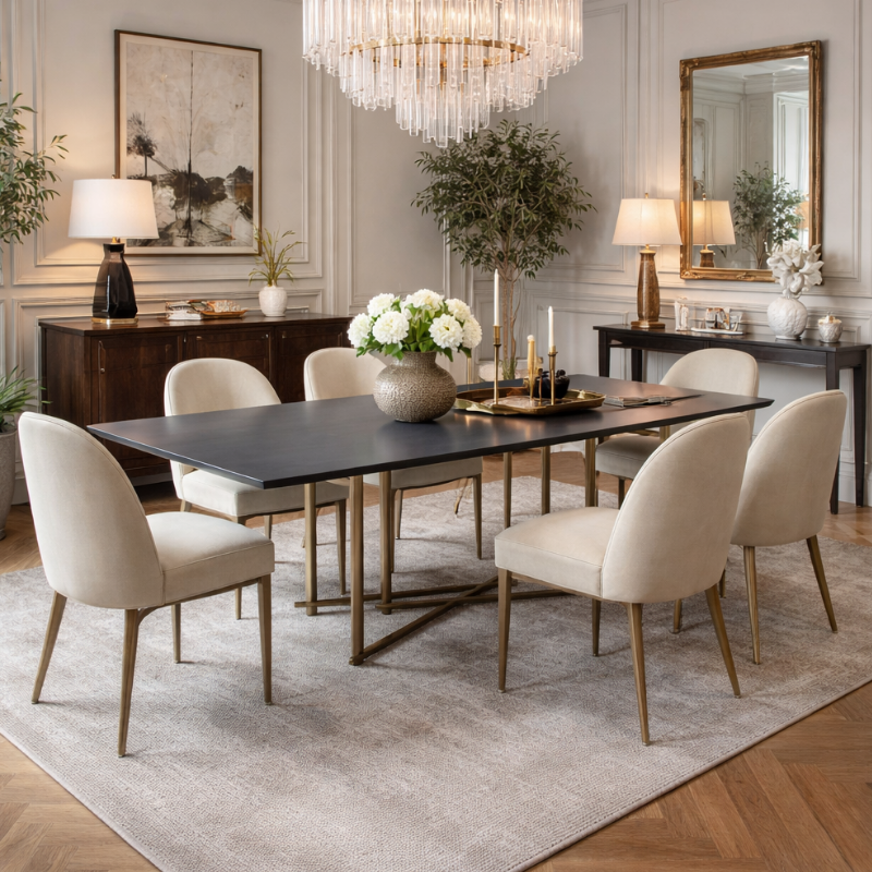 Ardela & Co Dextra Walnut Veneer Dining Table