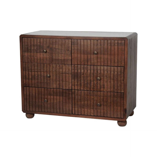 Libra Interiors Carmel Wooden 6 Drawer Chest with Marble Top