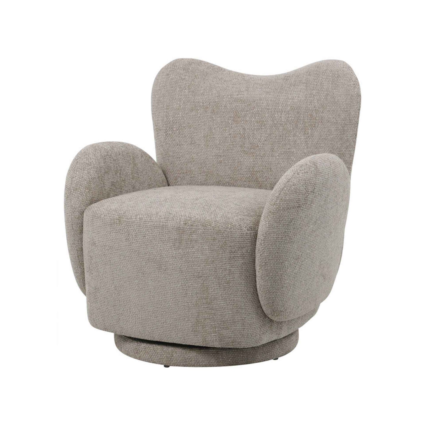 Libra Interiors Bingham Upholstered Neutral Swivel Chair