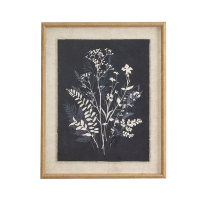 Hill Interiors Flora & Fauna Collection Grove On Linen In Beaded Frame