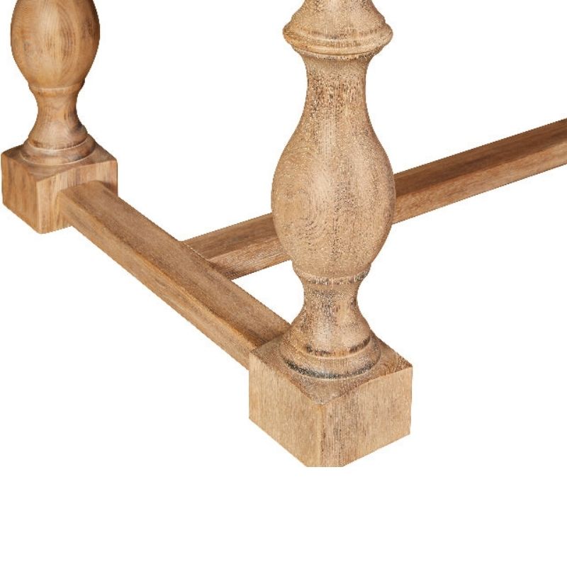 Wooden baluster with square base on a white background