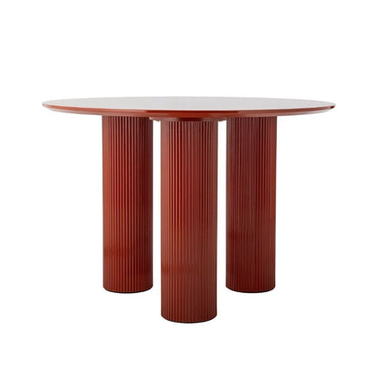 Round table with ribbed cylindrical legs on a white background