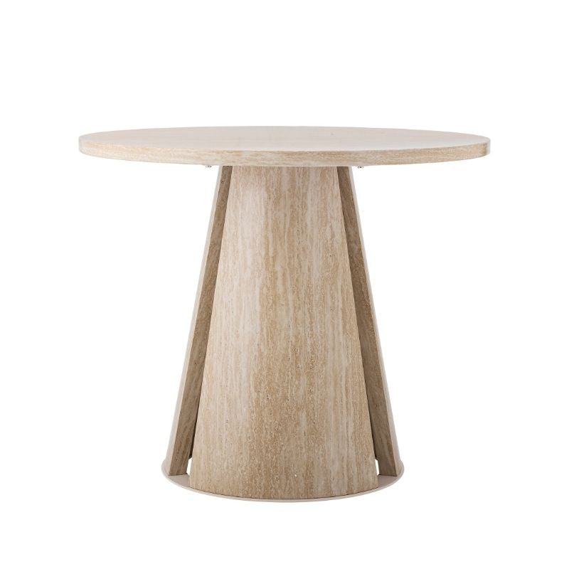 Wooden dining table with a white background