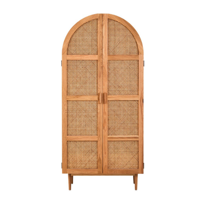 Ardela & Co Layla Two Door Natural Rattan And Oak Wardrobe
